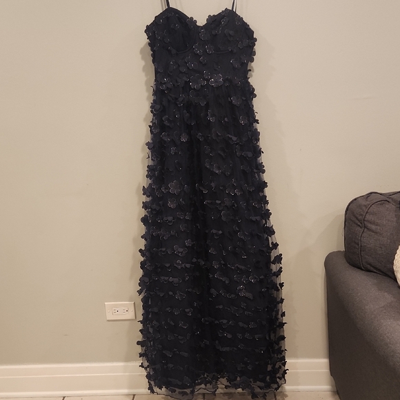 City Studio Dresses & Skirts - Elegant Navy Blue Floral Gown